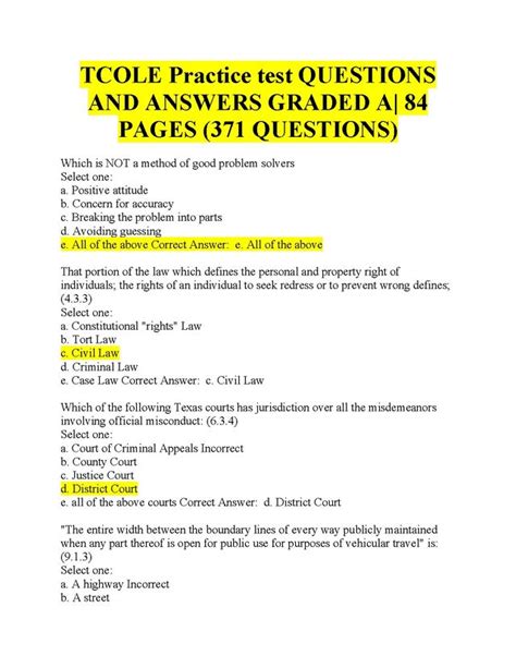 is the tcole test hard|tcole practice exam quiz.